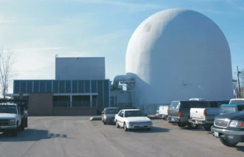 Aboveground Portion Of The Piqua Decommissioned Reactor Complex And Auxiliary Building