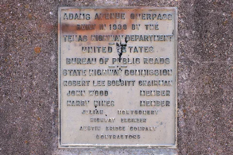 Adams Avenue Overpass Plaque