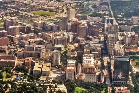 Aerial View Of Texas Medical Center