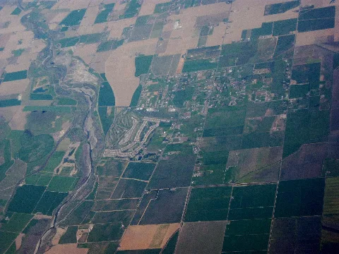 Aerial View Of Watts Woodland Airport And Surrounding Area