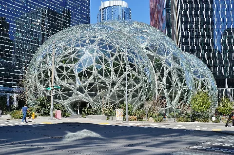 Amazon Spheres From 6Th Avenue, April 2020