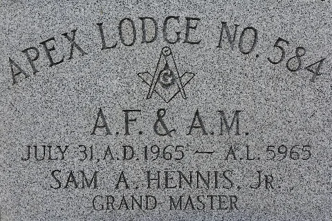 Apex Masonic Lodge Corner Stone