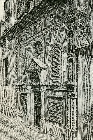 Bologna Porta Della Chiesa Della Madonna Di Galliera Xilografia