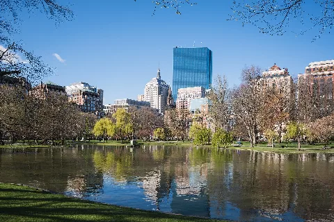 Boston Public Garden Lagoon And 200 Clarendon, Boston, Massachusetts