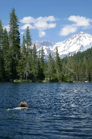 Castle Lake (California) Swimmer With Mt. Shasta (332269890)