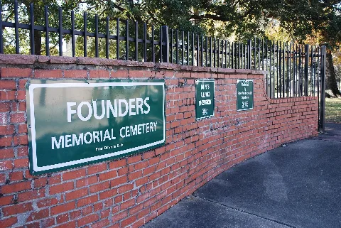 Founders Memorial Cemetery Entrance Wall