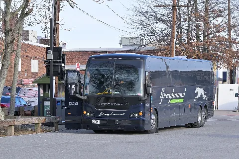 Greyhound Bus At Framingham Ma December 2025 Cropped