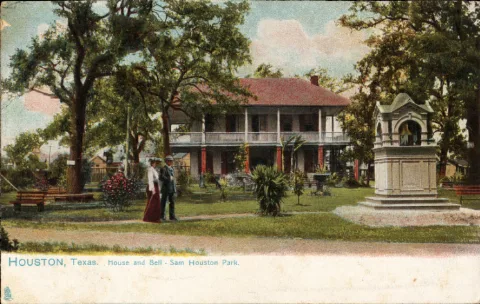 House And Bell Sam Houston Park, Houston, Texas