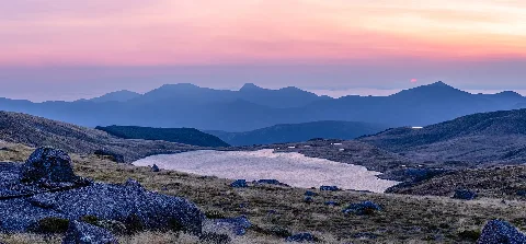 Lake Sylvester During The Sunrise, Kahurangi, New Zealand