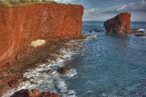 Lava Flows At Sweetheart Rock Lanai Hawaii