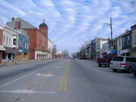 Looking North On High Street (Us Highway 62) In Hillsboro, Ohio