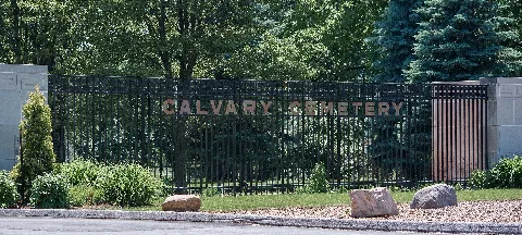 Main Gate Sign Calvary Cemetery