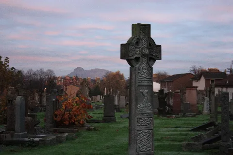 Morningside Cemetery Looking East To Arthur's Seat