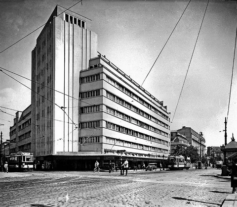 Old Photo Of The Aro Building In Bucharest