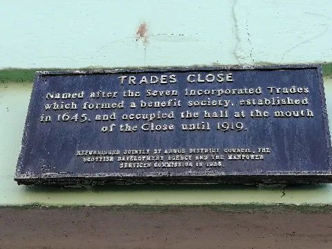Plaque For Trades Close In Montrose, Angus