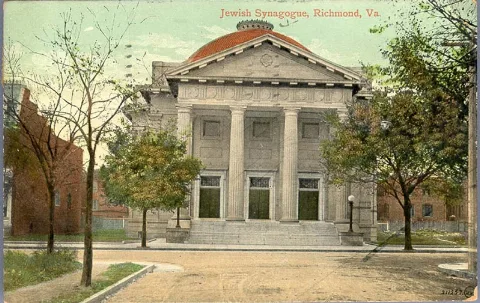 Postcard Of Temple Beth Ahaba