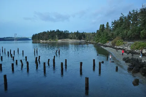 Tacoma Narrows Bridges From Titlow Beach 04