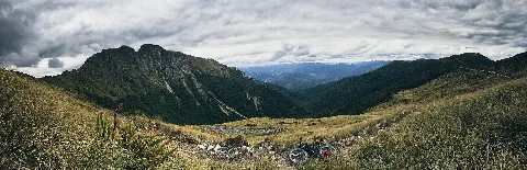 The Lyell Range Seen From The Old Ghost Road Trail
