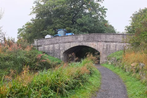 Tractor Crossing Bridge 14, Union Canal (Geograph 3670305)