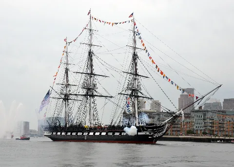 Uss Constitution Fires A 17 Gun Salute