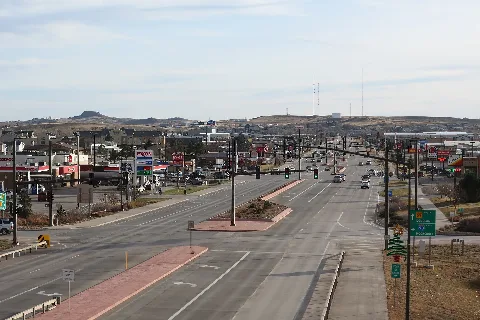 Wyoming Highway 59 Seen From Interstate 90 In Gillette, Wyoming