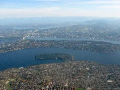 Aerial View Of Seward Park And Mercer Island