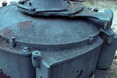American Turbine At Medina Dam. Closeup
