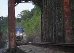 Amtrak Crescent Approaching The Pearl River Bridge, April 2010