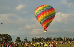 Colorful Hot Air Balloon Zk Oak Landing At Lift Off Levin