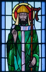Kilbennan St. Benin's Church Window St. Patrick Detail 2010 09 16