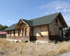 Ross Fork Oregon Short Lines Railroad Depot. Right Side View