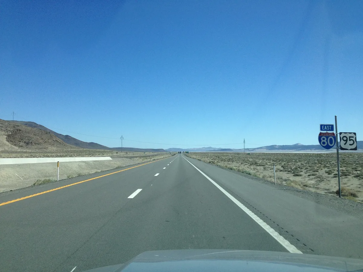2014 04 10 11 30 07 View Eastbound On Interstate 80 And Northbound On Alternate U.s. Route 95 Just After Passing Exit 50 In Fernley, Nevada