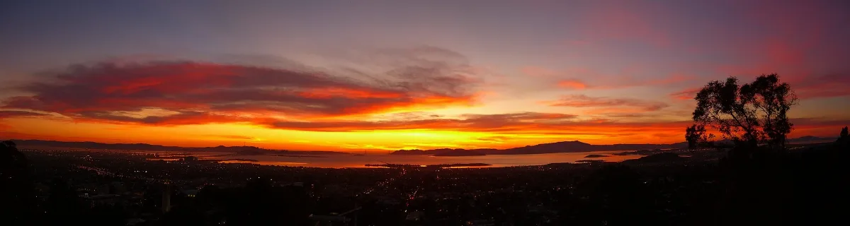 Berkeley San Francisco Oakland Sunset Panorama