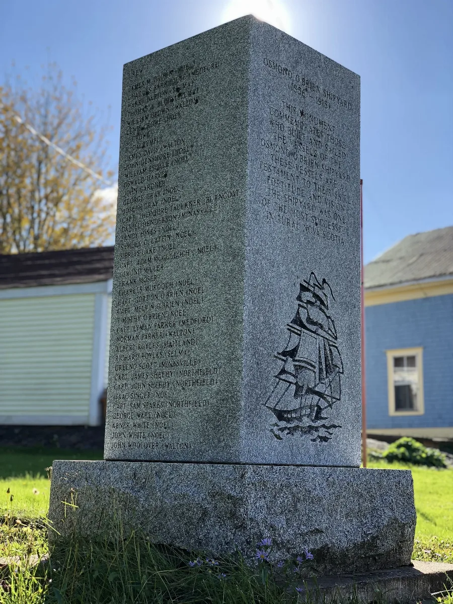 Osmond O'brien Shipyard Monument, Noel, Nova Scotia